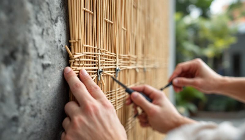 découvrez comment fixer facilement une canisse sur un mur en béton sans percer grâce à des astuces simples et efficaces, pour un brise-vue naturel et durable.